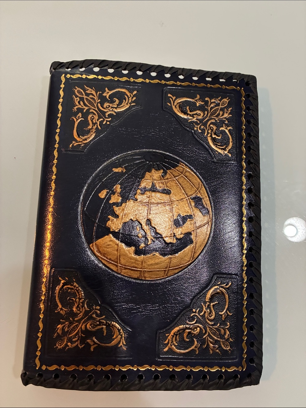 NWT Embossed Globe Leather Journal Italy Barnes Noble